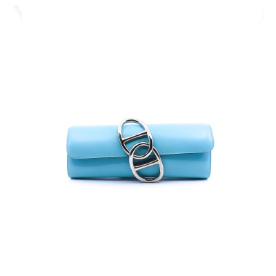 HERMES POCHETTE EGEE IN VERT TADLAKT 3P PHW 436575 (25*10*4cm)
